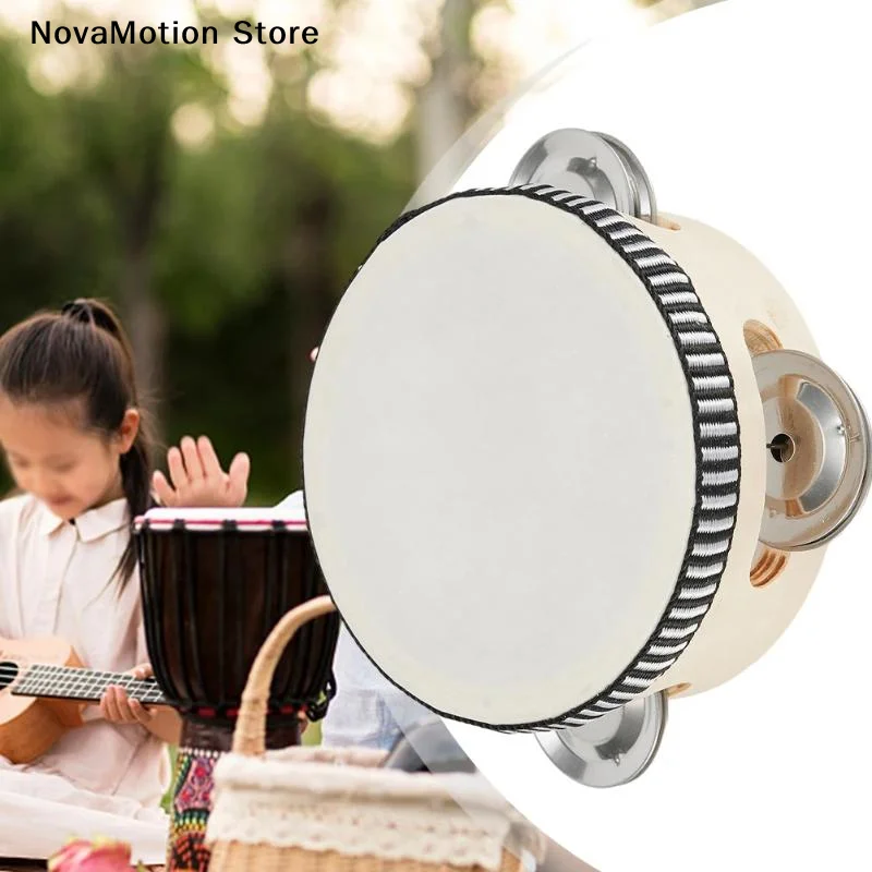 [NM]6/8 /10 Inch Tambourine For Hand Held Drum Bell Plastic Percussion Gift Musical Educational Drums[NM]