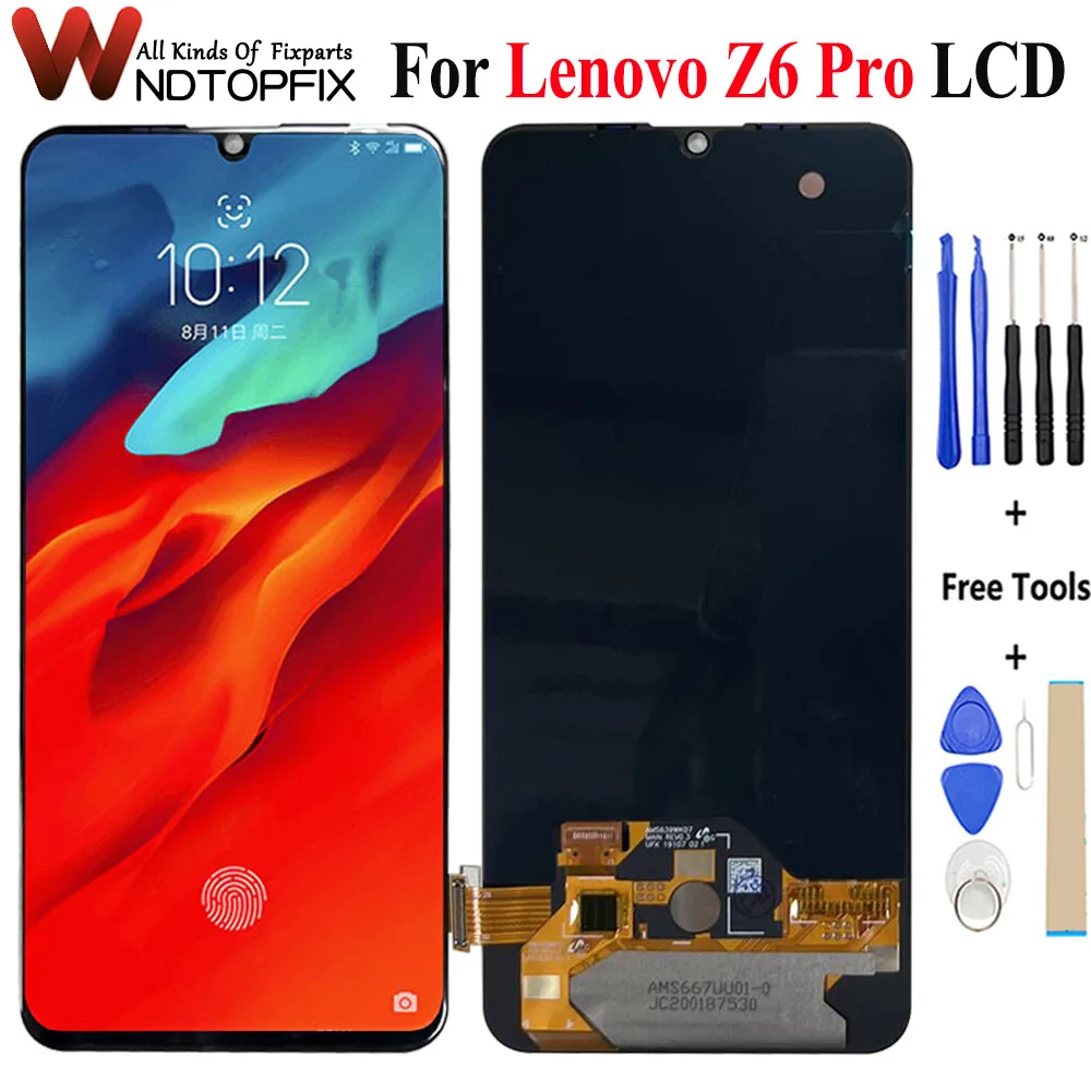 

OLED 6.39" For Lenovo Z6 Pro LCD L78051 Display Screen Touch Panel Digitizer Assembly Z6Pro Display Replacement Repair Parts