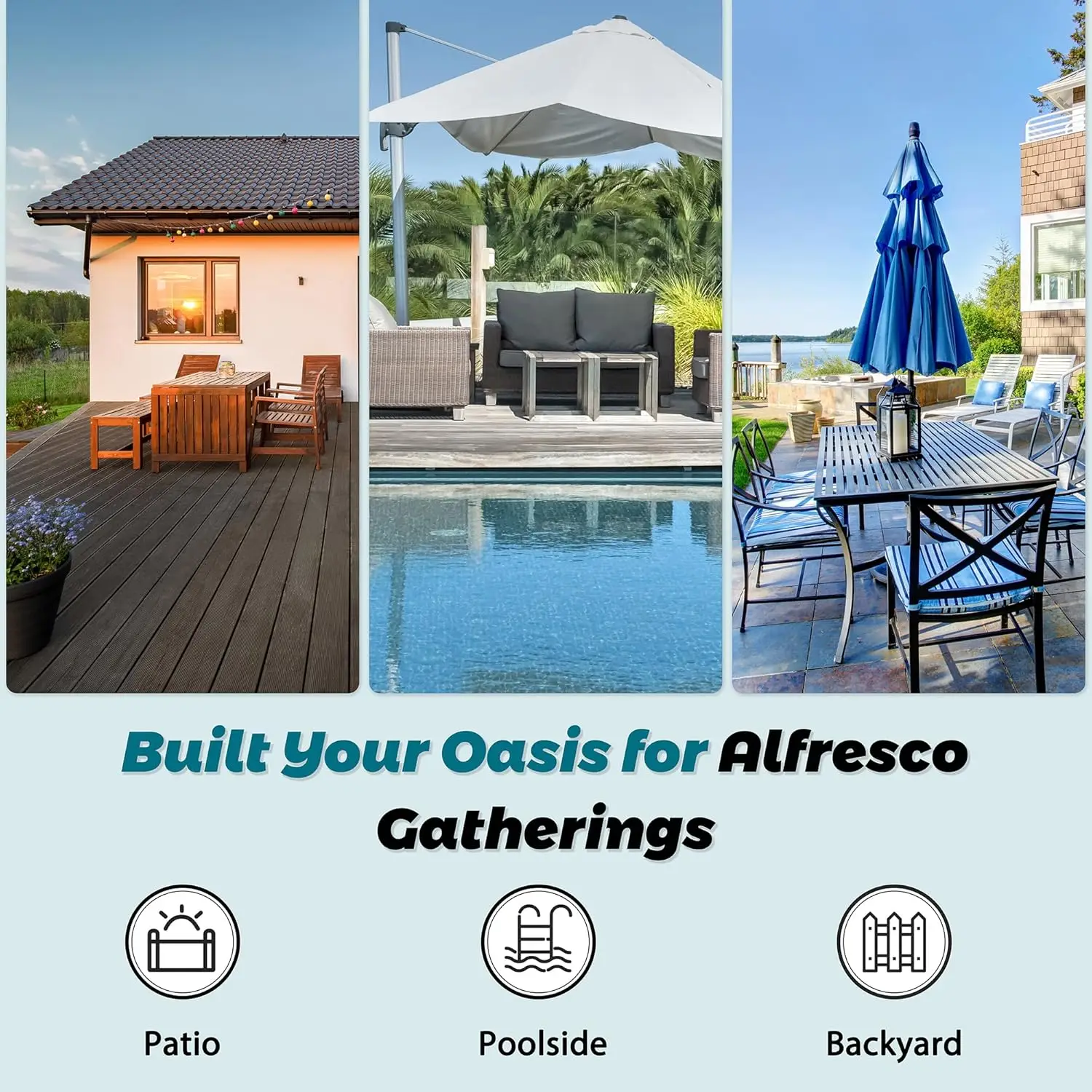 Patio Conversation Sets High Back All-Weather Rattan Sectional Sofa with Tea Table&Washable Couch Cushions