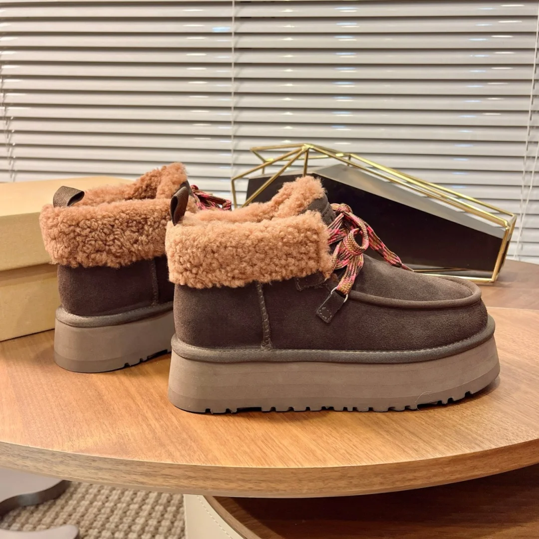 العلامة التجارية الفاخرة Funkarra المقصورة الكفة أحذية رياضية المرأة الشتاء أحذية دافئة سميكة سوليد حذاء من الجلد حذاء كاجوال مبيعات المصنع مباشرة #4