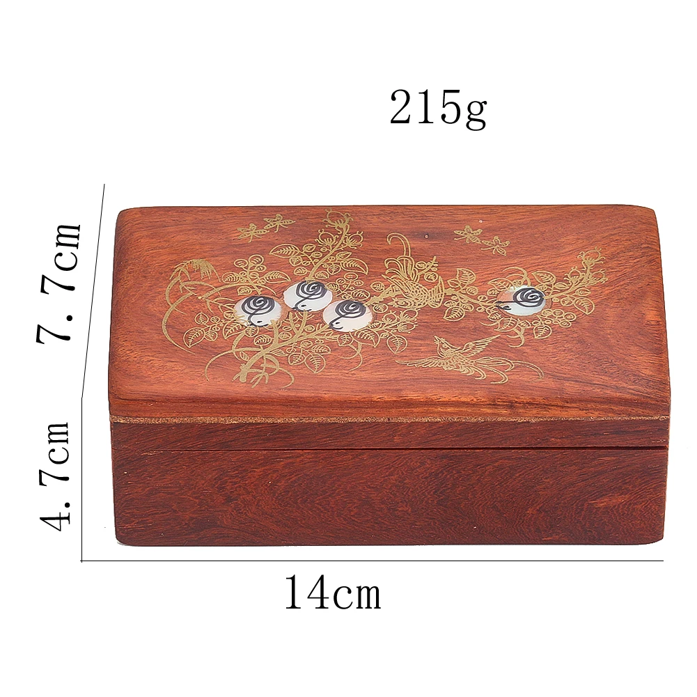 Wooden Jewelry Box Magnetic Buckle Seashell Pearl Necklace Storage Box for Household Small Part Organize Needle Thread Cassette