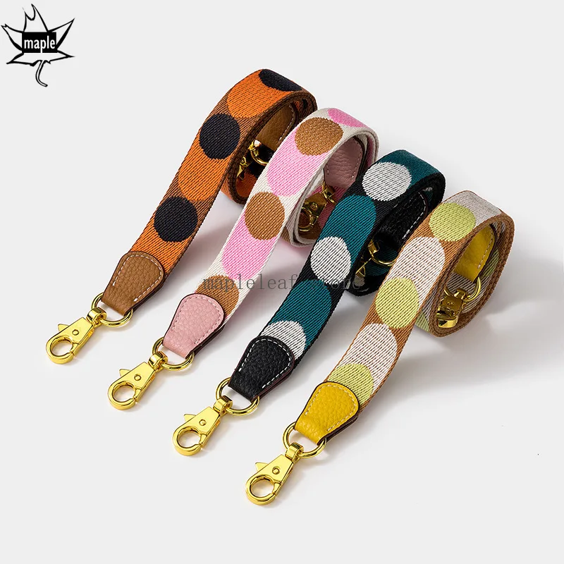 Ladybird Dots Design Fashion Webbing Long Shoulder Straps Top Quality Silver Gold Buckle Widened and Thickened Accessory Belt