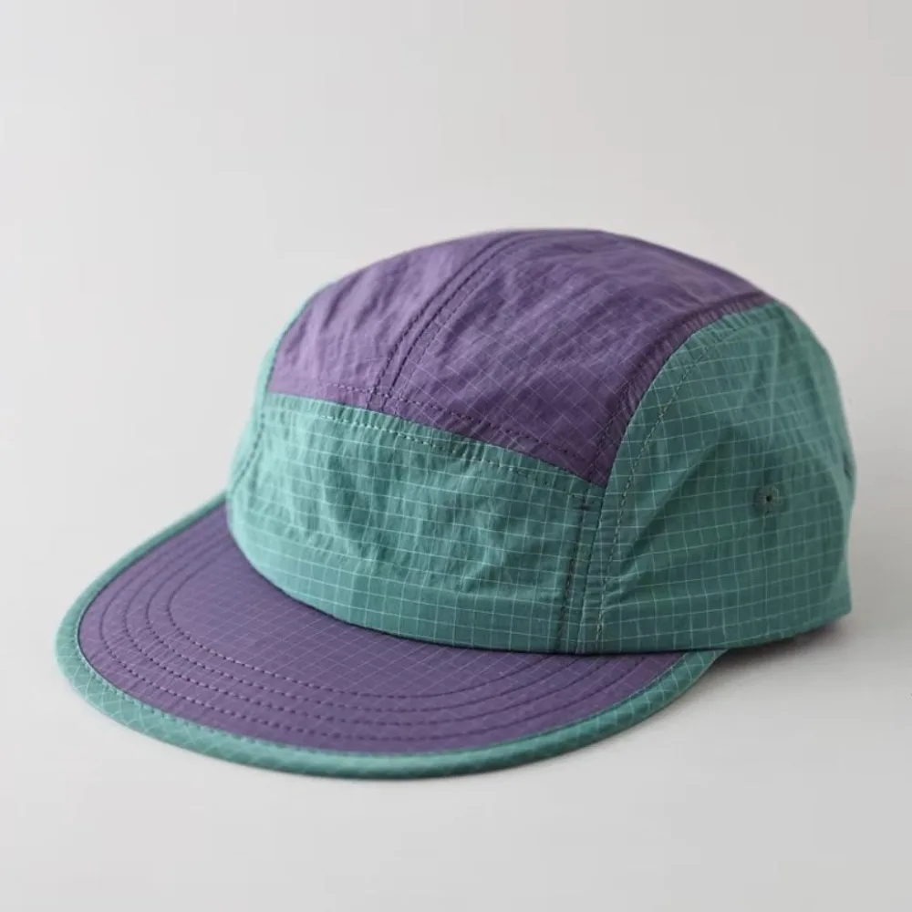 Waterproof Japanese Style Splicing Baseball Cap 5-Panel Adjustable Sunshade Cap Thin Quick-drying Sun Visor Cap Unisex
