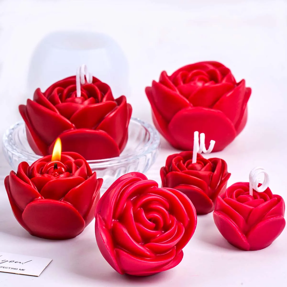 3D Flower Shape Silicone Candle Mold DIY Romantic Rose Aroma Soap Molds Plaster Resin Crafts Making Wedding Valentine's Day Deco image 5