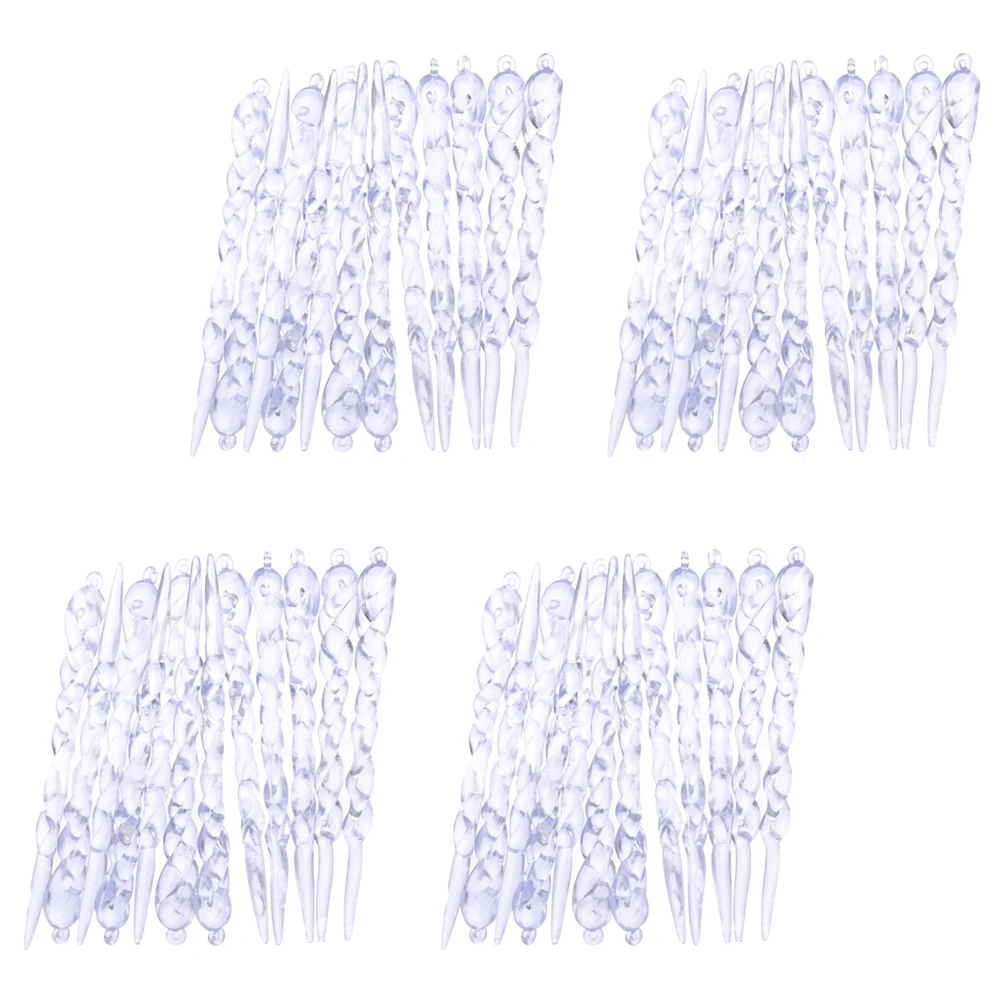 

48 Pcs Christmas Decor Ice Bar Pendant Xmas Ornaments Party Decoration Cone Window