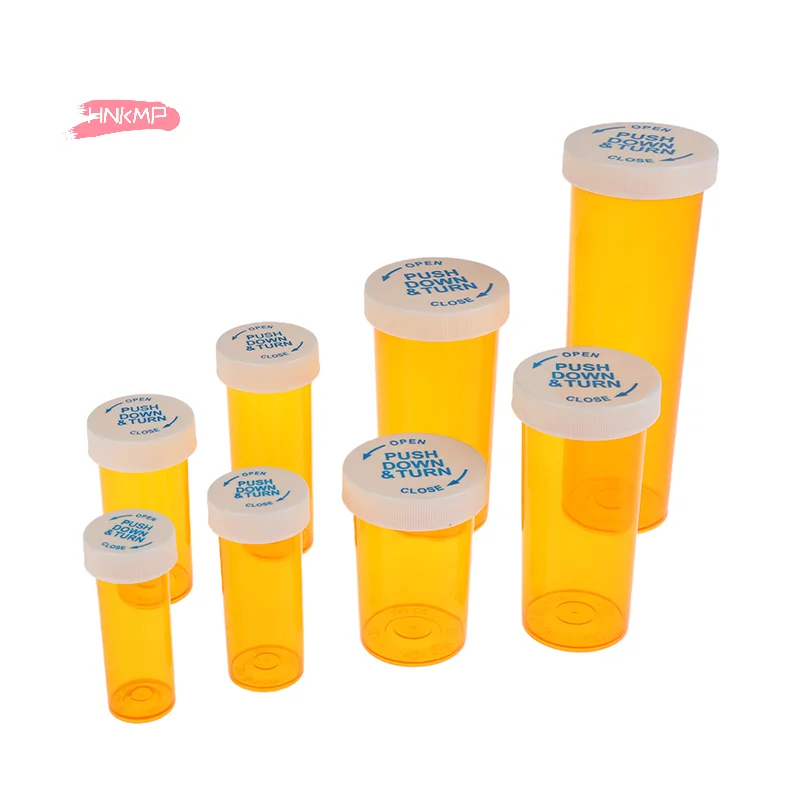 5Pcs Plastic Medicine Pill Bottles Child Resistant Caps Travel Medicine Containers Vials in Various Dram Sizes - 6/8/13/16/20/30