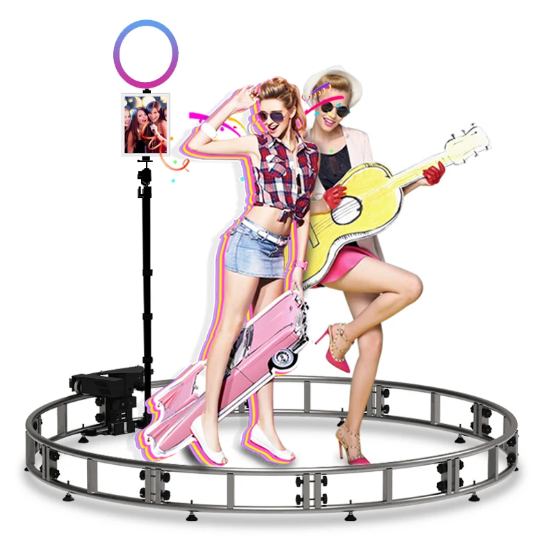 Ringlight tablet dslr rotating bullet time photobooth stand video booth circle trackstar 360 spin camera 360 photo booth