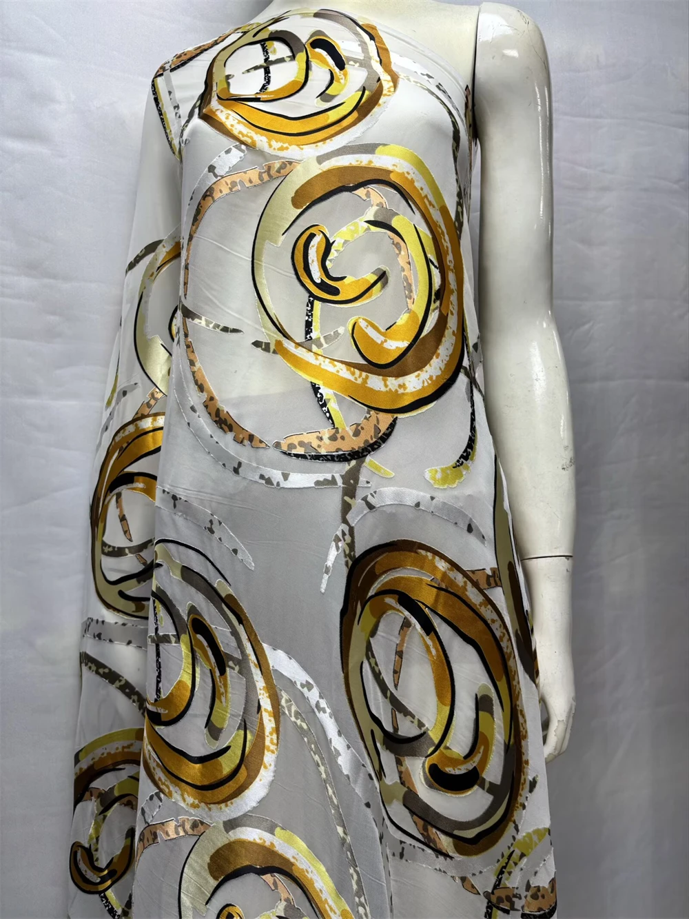 

Дышащая шелковая ткань, мягкий шелковый шарф Dirac из африканской нигерийской ткани, тюлевой шарф, высококачественная шелковая ткань, женская ткань для платья, 5 ярдов