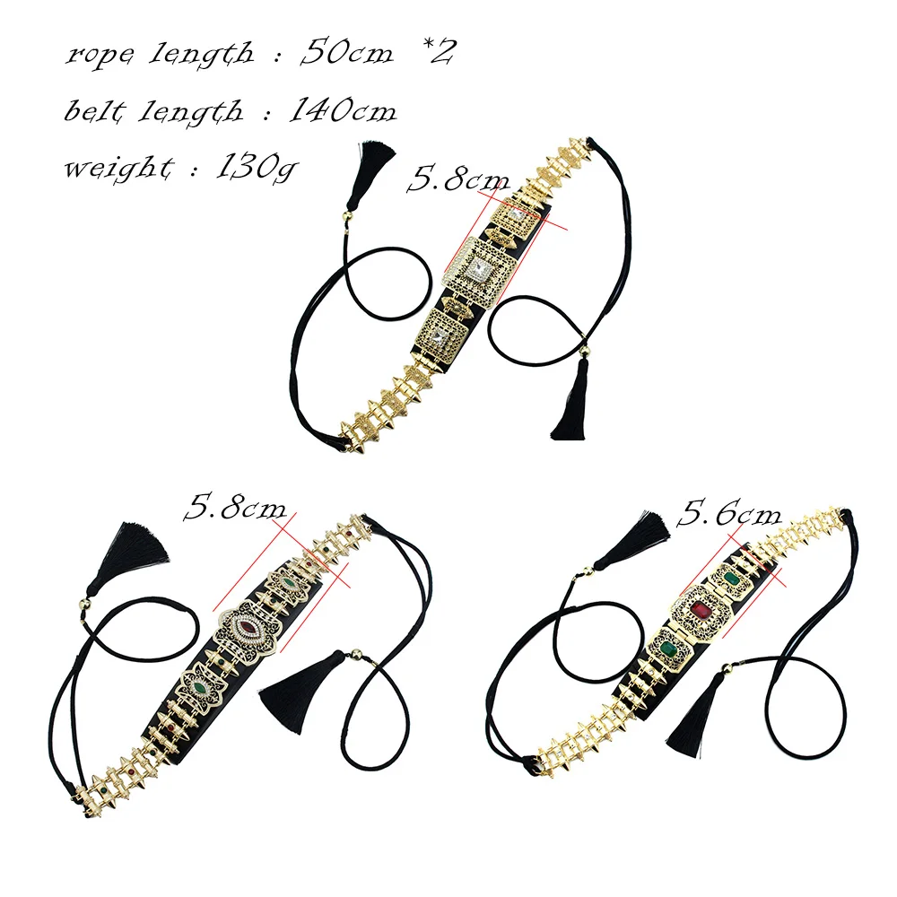 Neovisson уникальный черный ремень, цвет золото, марокканский ремень, свадебное украшение для невесты, цепочка с кисточками, любимый подарок для женщин
