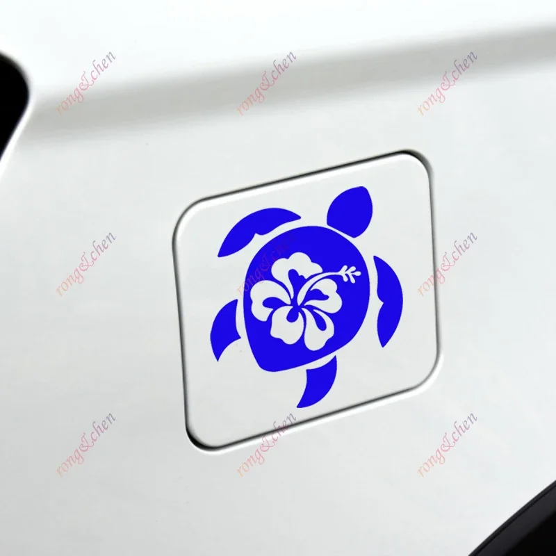 Funny Car Sticker Turtle with Hibiscus Flower for Car Motorcycle Racing Helmet Laptop Trunk Body Car Window Surfboard PVC Decals