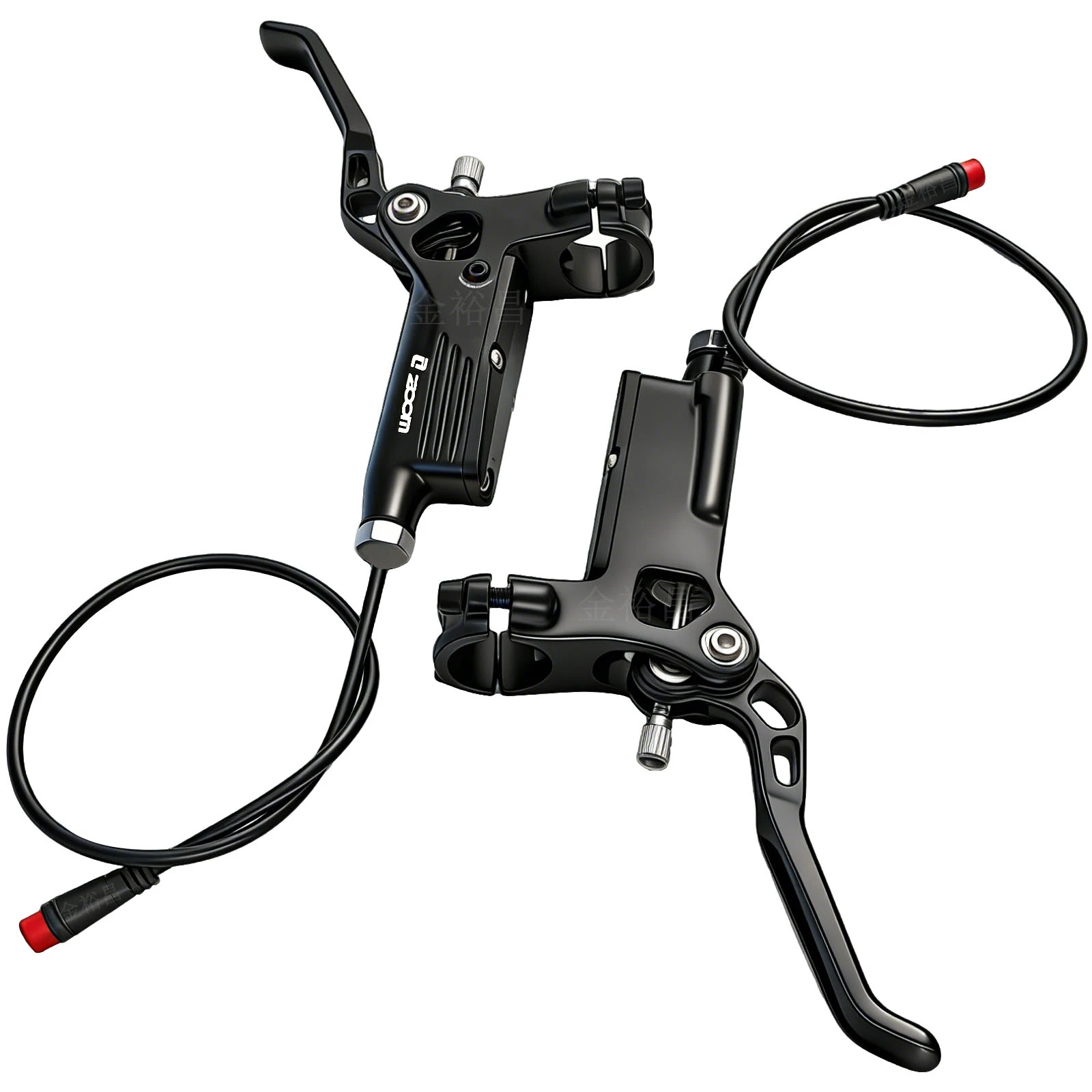 DIY Upgrade E‑Bike Hydraulic Brake Kit ZOOM HB‑950E 4‑Piston Lever Caliper Power‑Cut‑Off Sensor Golden Cooling Fin 1000‑1850mm B