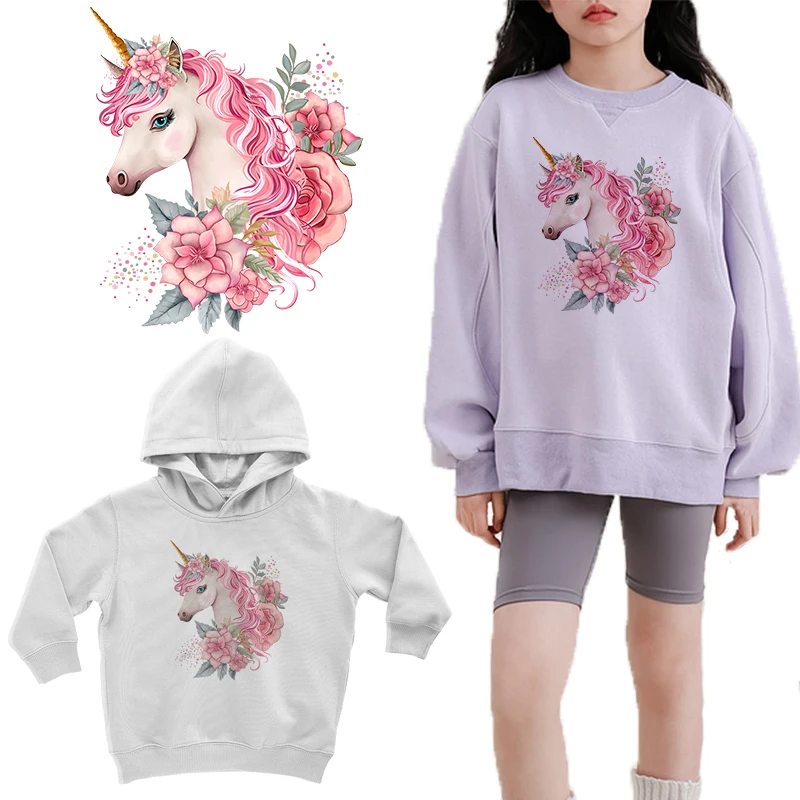 Fantastic Unicorn Series Iron on transfer for Children clothing rainbow dtf transfers ready to press Heat Transfer Printing