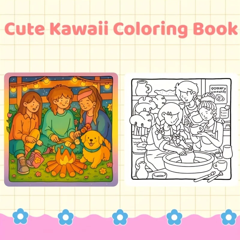 28 Pages Girls Theme Coloring Book Coloring Book, Valentine's Day Gifting, Birthday Party Gift, Drawing Supplies, Christmas