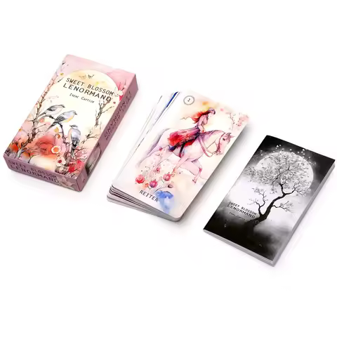 German Sweet Blossom Lenormand Tarot Deck Playing Fate Divination With Paper Instruction Tarot Cards Family Party Board Game