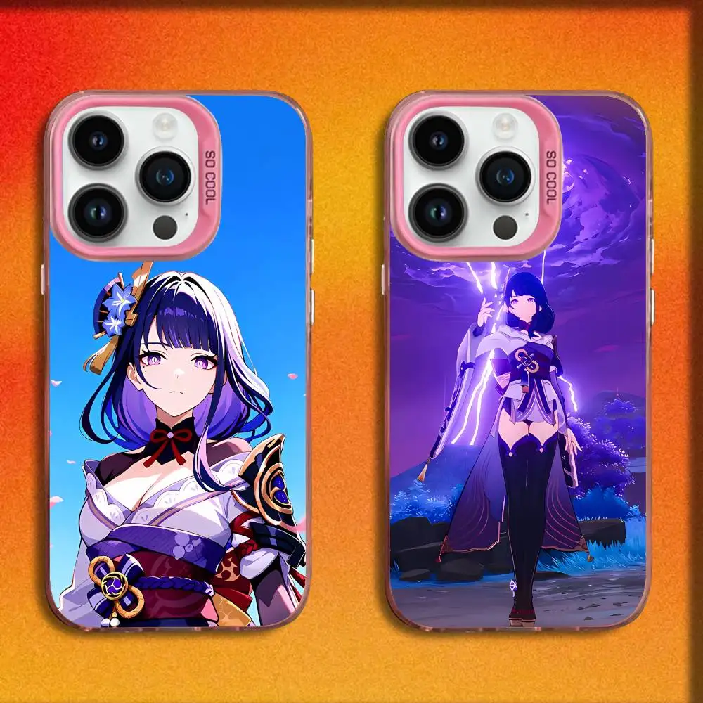 

G-Genshin Raiden Impact Shogun Phone Case For iPhone 17,16,15,14,13,12,11,Pro,Max,Plus,E,SE4,Air,Mini Pink IMD Box