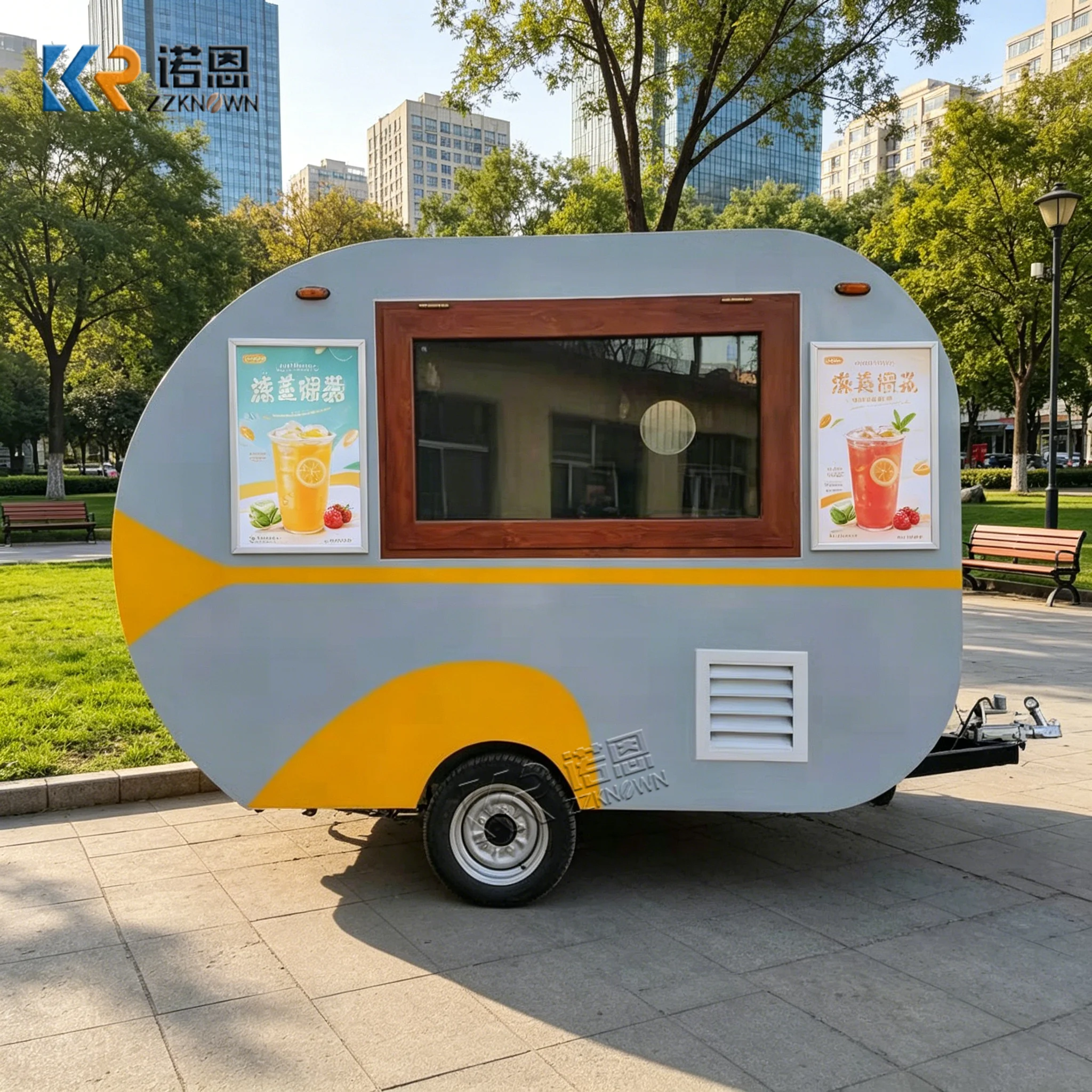 Custom Design Fashionable Fully Equipped With Full Kitchen Mobile Food Truck Stainless Steel Trailer Pizza Truck