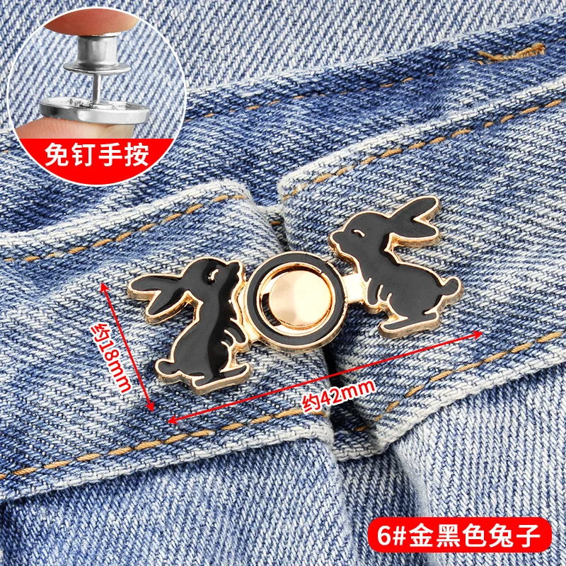 1Pair Detachable Buttons Snap Fastener Pants Pin Retractable Chinese Knot Button Sewing-Free Buckles for Jeans Perfect Fit Waist