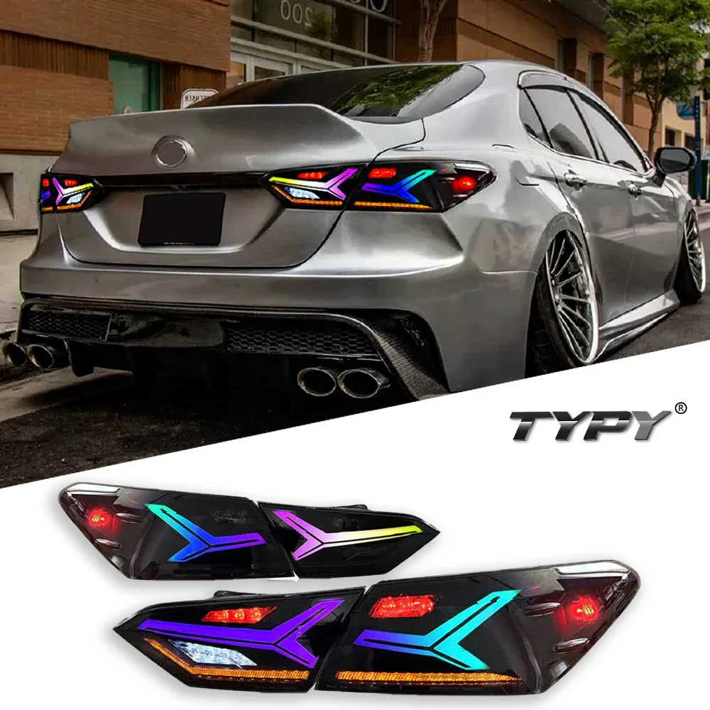 Car For Toyota Camry RGB Taillight 2018-2023 Modified to New DRL Dynamic Turn Signal LED Taillight Auto Accessories