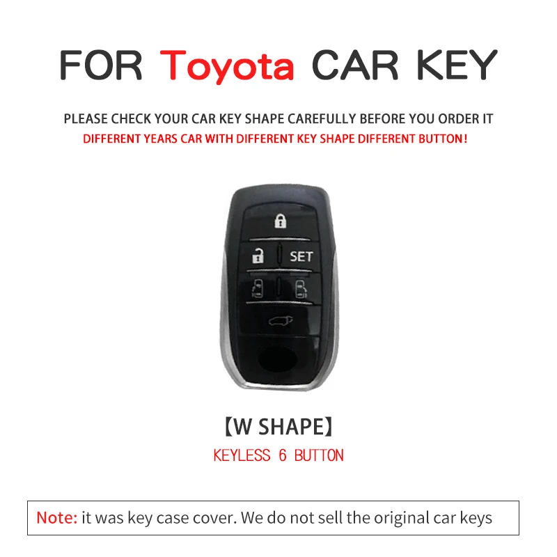 6 Button Tpu Car Key Case Cover for Toyota Vellfire Alphard 30 Series 2 Voxy Noah Esquire Harrier Previa Shell Fob Accessories