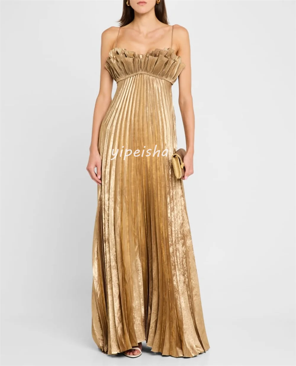 Vestidos largos sin tirantes, drapeados, plisados, a la moda, personalizados, a juego, vestidos para ocasiones a medida, tallas disponibles, alta calidad