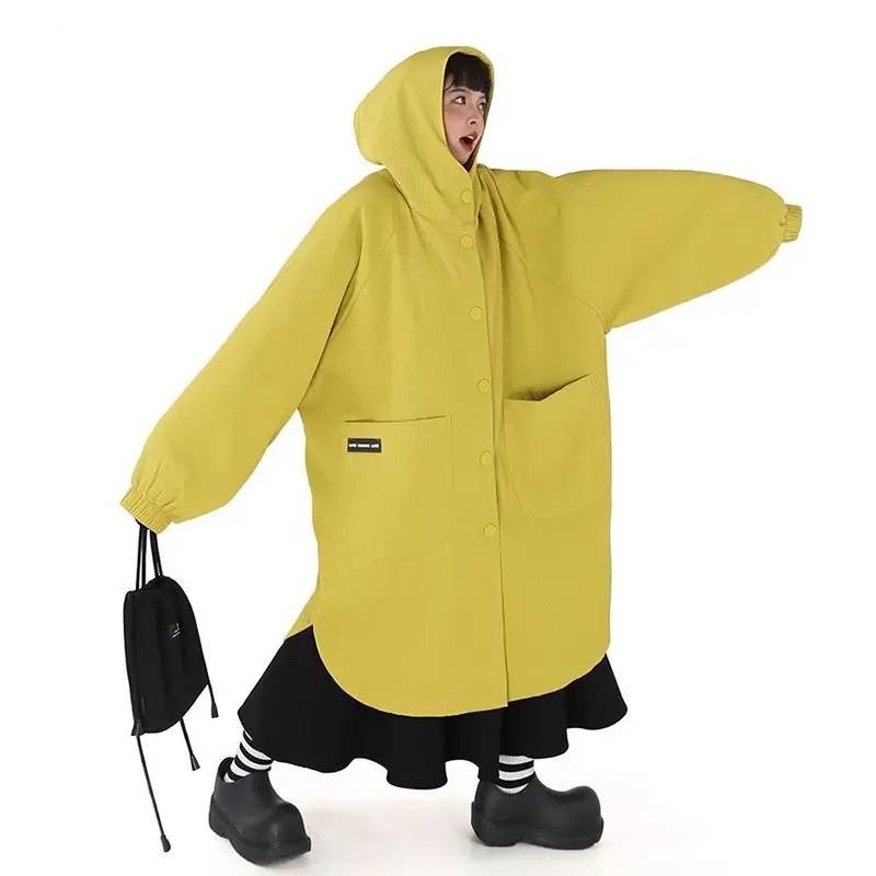 

Новая женская хлопковая куртка оверсайз с капюшоном, ветрозащитная, осенне-зимняя коллекция 2026