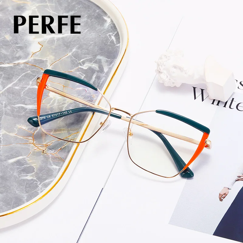 

Cat Eye Prescription Glasses Myopia Full Frames Fashion Vintage Metal Ultralight Eyeglasses Optical Eyewear Accessories
