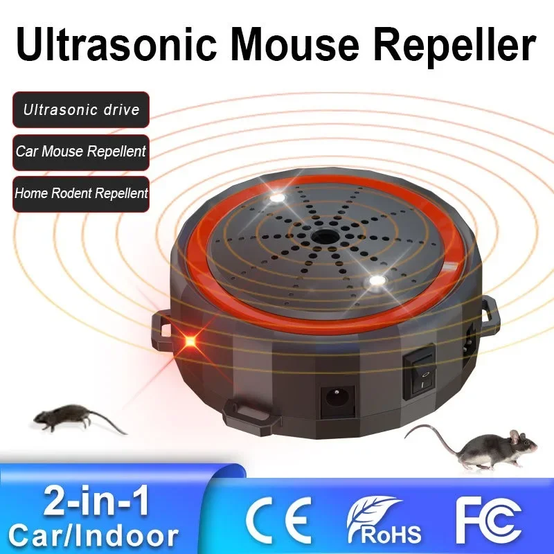 Under Hood Animal Repeller Car Rat Repeller Ultrasonic Mouse Deterrent for Vehicle Automobile Get Rid of Mice