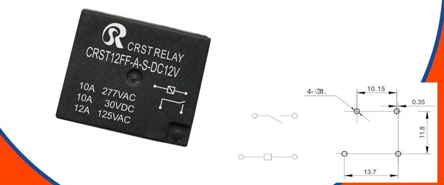 CRST12FF 4-pin Normally Open 10A Relay JH12F RWV5 YX206E NT77 834-1 А - F-C