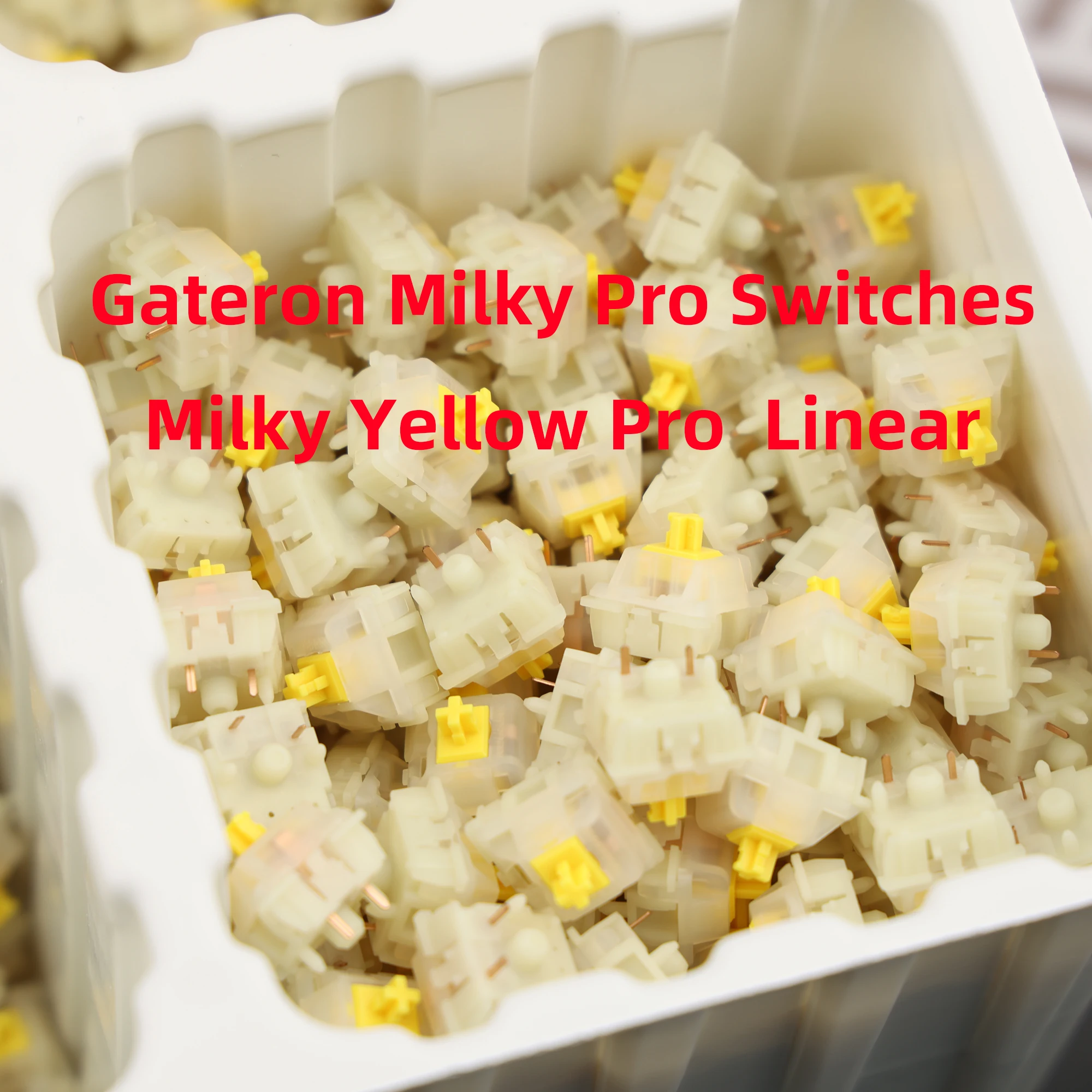 Przełączniki Gateron Milky Pro Milky Yellow Pro Linear Pre Lubed Switch SMD RGB MX Stem Switch do klawiatury mechanicznej 5-pin POM — zdjęcie produktu 2