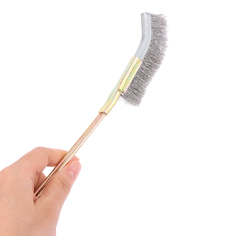 Wire brush Cleaning and derusting iron handle elbow brush Stainless steel mini knife brush cleaning tools