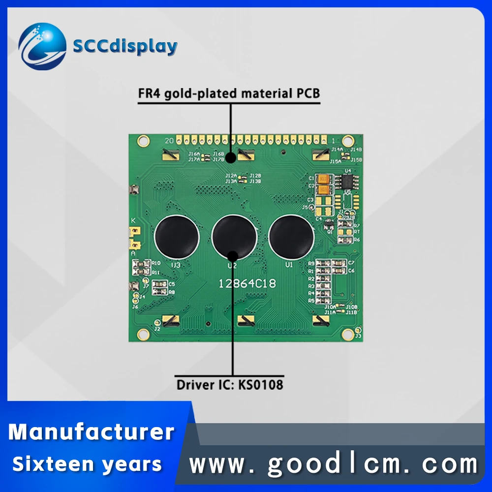 High standard Monochrome 12864 LCD screen JXD12864C18 AIP31107 driver Highlight 128X64 graphic dot matrix LCM display module