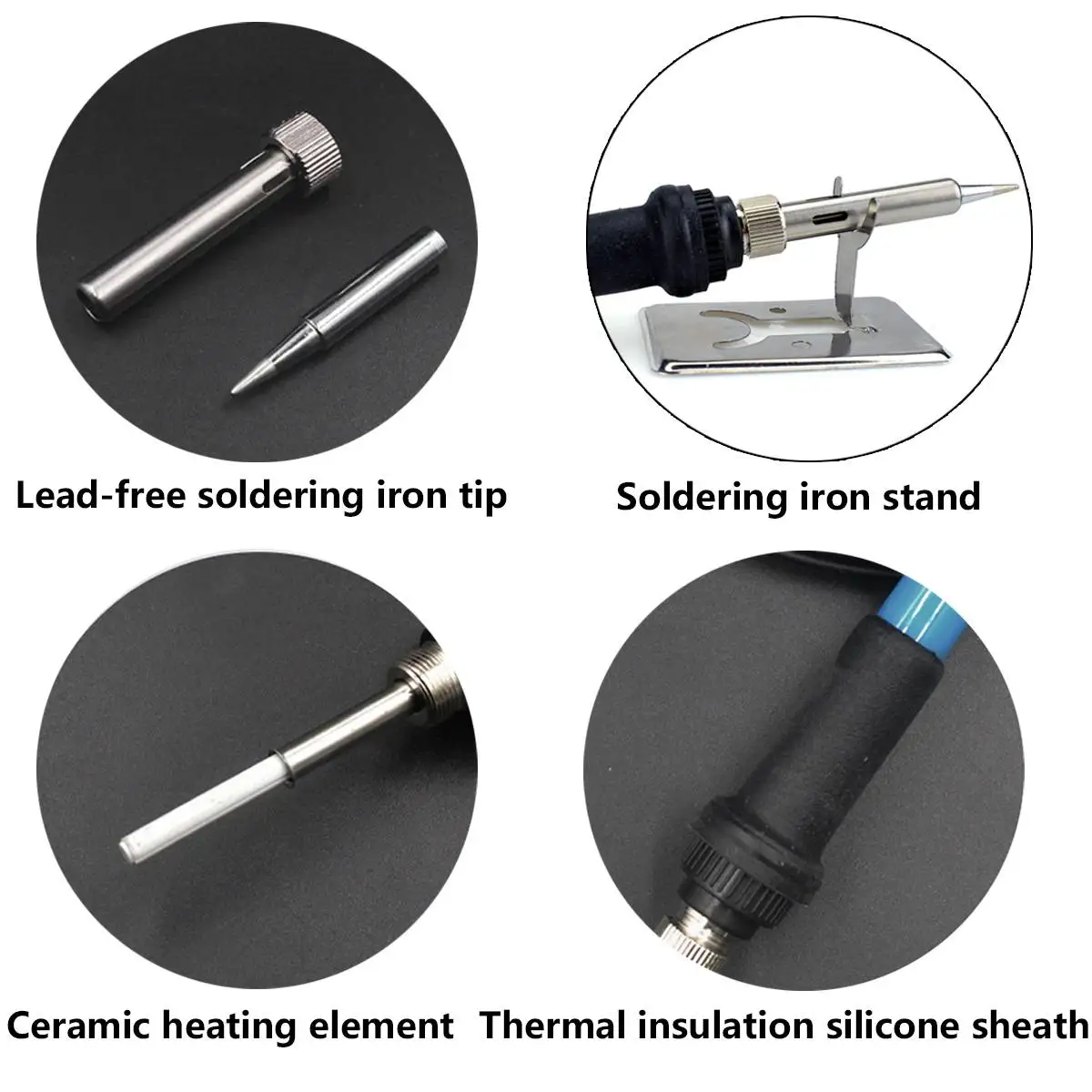 60 واط سبيكة لحام كهربائي 110 فولت 220 فولت درجة الحرارة قابل للتعديل LCD لحام لحام الحديد عدة أدوات إصلاح المنزل سبيكة لحام