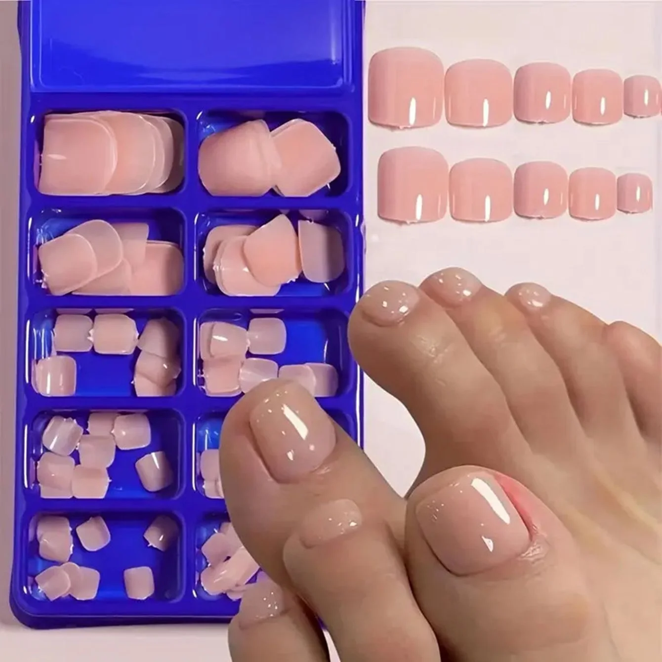 100 قطعة/صندوق أظافر مضغوطة، أظافر صناعية للنساء، أظافر صناعية ملونة باللحم، طرف أظافر أكريليك قصير مربع أظافر وهمية