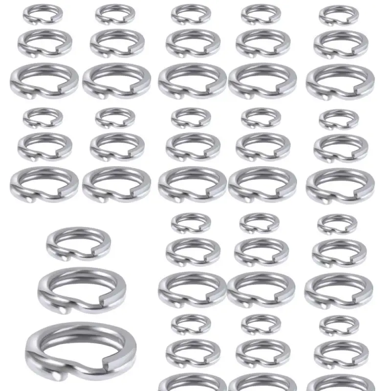 500-1000Pcs Split Rings Fishing Stainless Steel Lure Rings Saltwater Terminal Tackles Split Rings Fishing Connectors Snap Rings