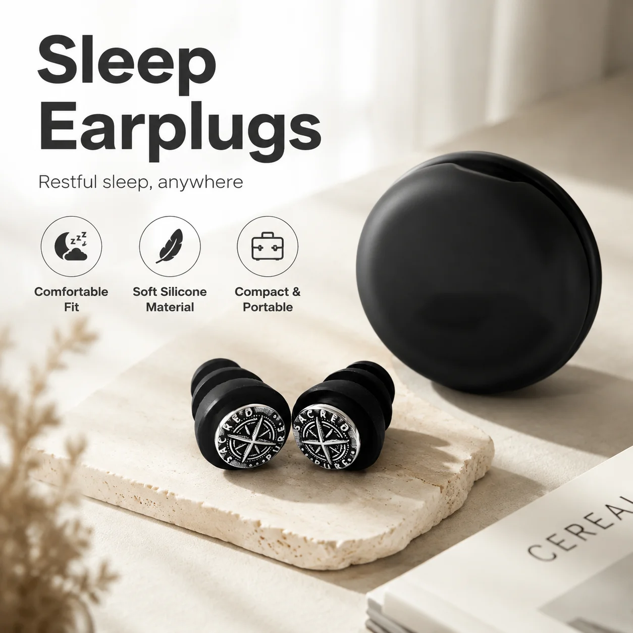 Fashion Ear stud Type Earplugs Sleep Study Read Focus Library Noise Reducing Comfort Easy Carry