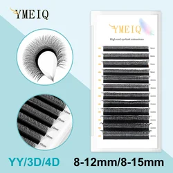 YMEIQ 3D 4D YY W Eyelashes for Extension Fake 12rows Super Soft Professional Silk Lashes Classic Individual Eyelash Extensions