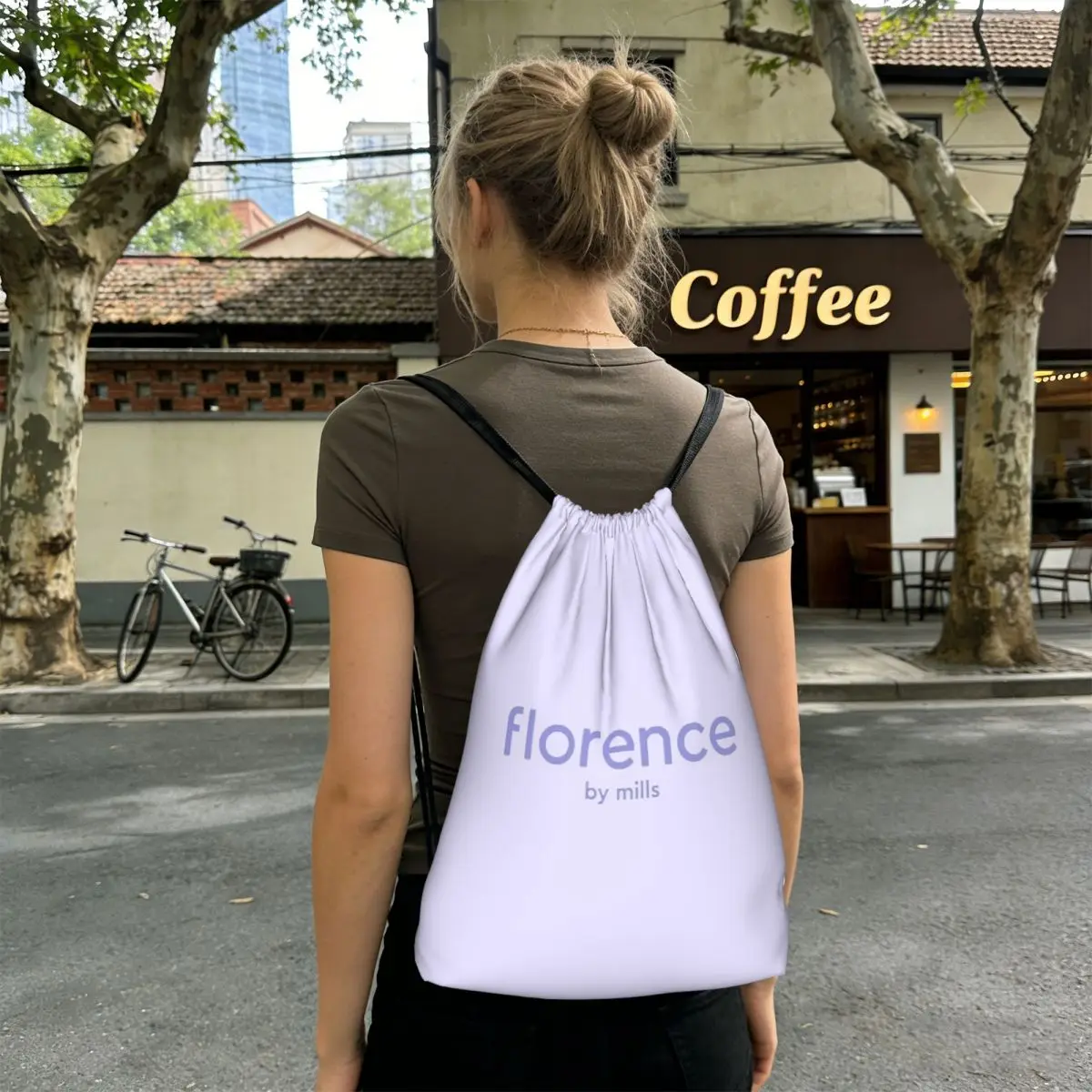 Florence By Mills Millie Bobby Brown Backpacks Multi-function Drawstring Bundle Pocket Storage Bag Book Bags for Travel School