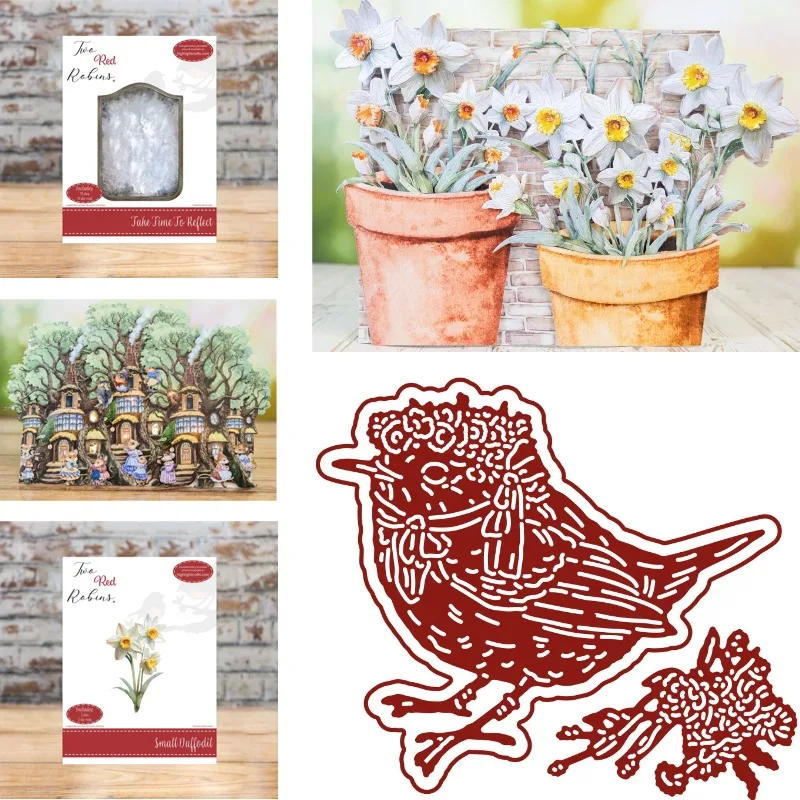 The Mouse Wearing a Floral Bud Skirt Is Knitting a Sweater Metal Cutting Dies Scrapbook Diary Decoration Stencil Embossing 2026