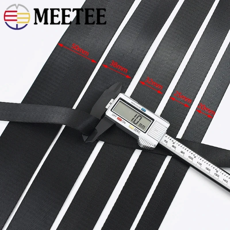 1/2/3/5Meters 20-50mm Black Nylon Webbings Tape For Bags Handbag Strap Ribbon Safety Belt Bias Binding DIY Backpack Accessories