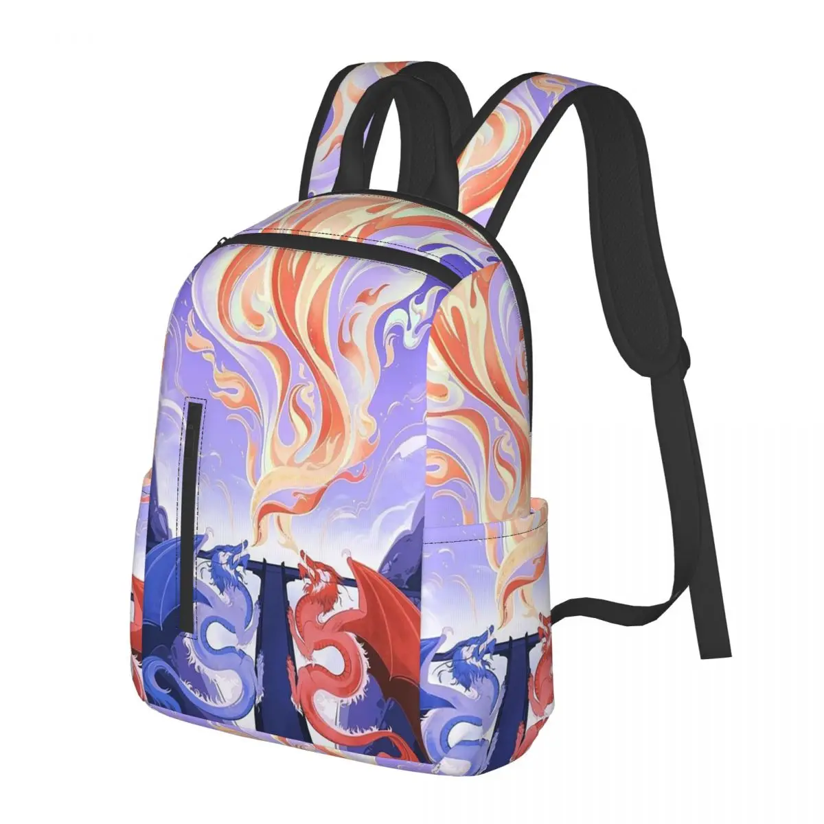 

Fire Dragon And Ice Dragon Student Backpack School Bag Hiking Travel Daypack for Men Women Bookbag Shoulder Bags
