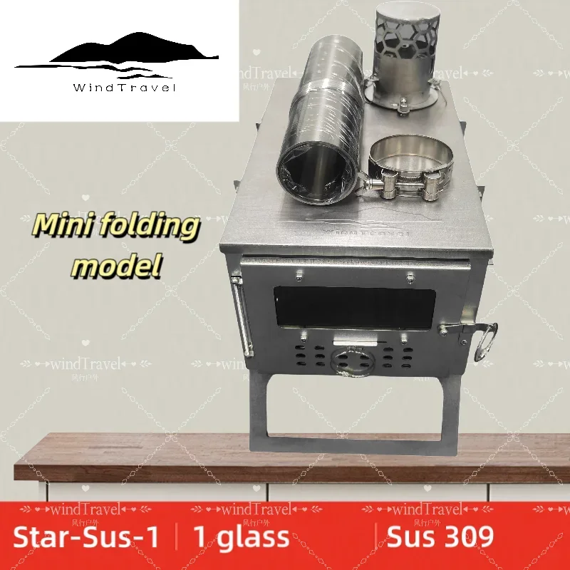 Mini portable collapsible stainless steel wood stove Outdoor camping wood stove