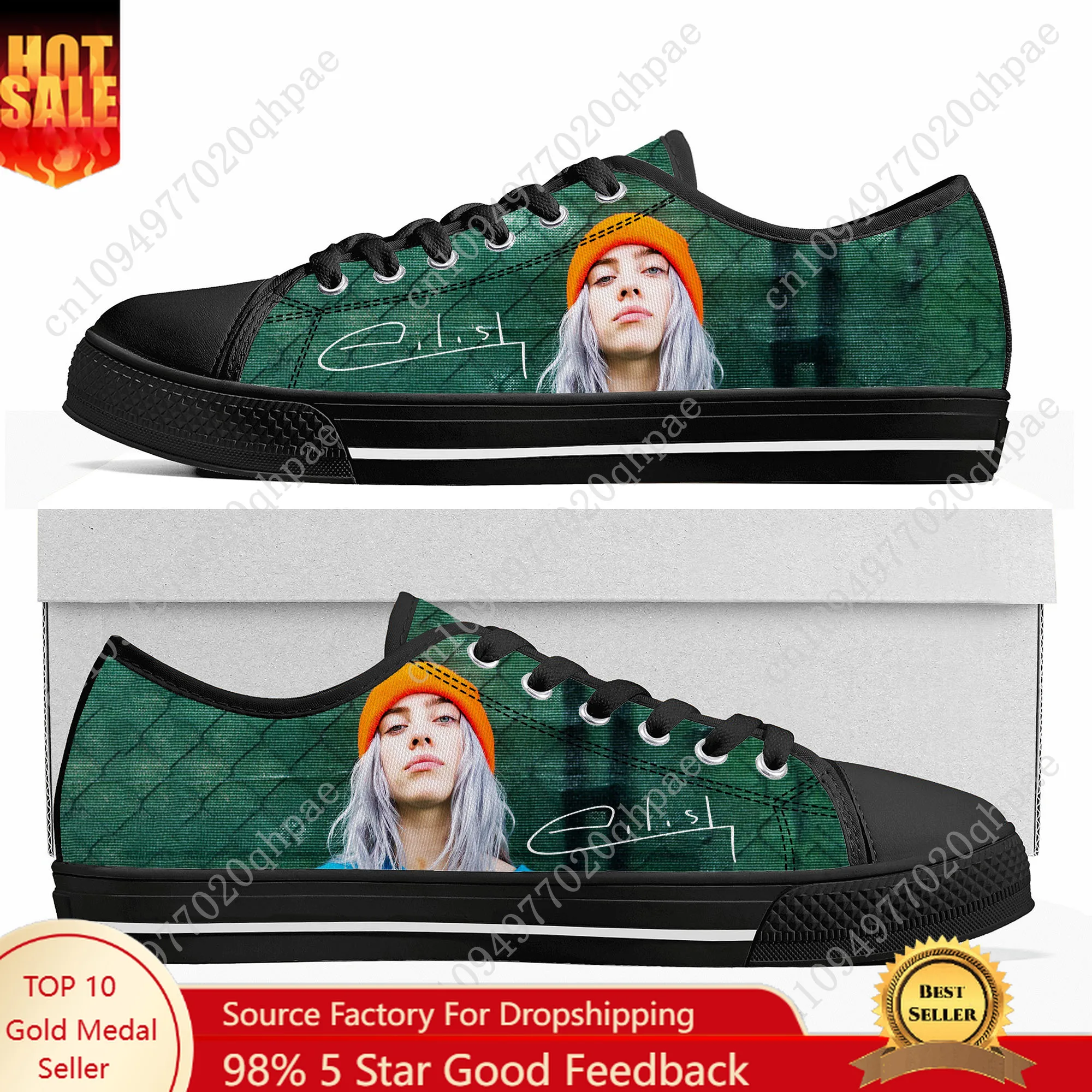 

B-Billie E-Eilish Low Top High Top Sneakers Mens Womens Teenager High Quality Canvas Sneaker Print Shoes Personalized Shoe