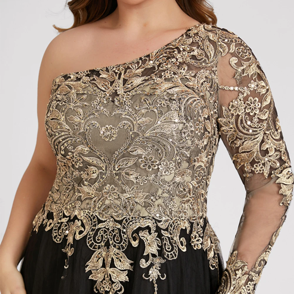 Plus Size Mother of Bride Dresses with Lace Full Sleeve Sheath Floor Length Wedding Party Gown 2025 Summer Robe De Soirée