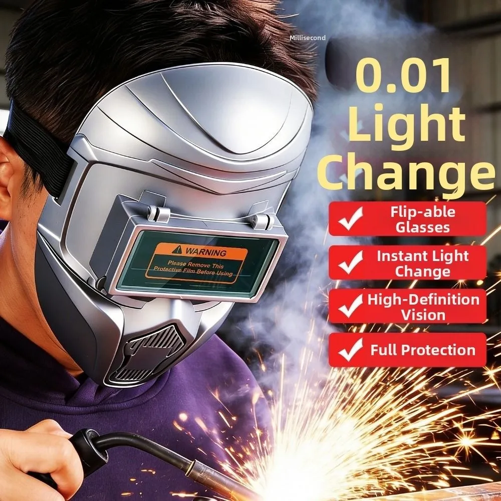 Auto-Darkening Welding Helmet Flip-Up Design Large Viewing Area Welding Mask PP Material High-Definition Welder Shield Cutting
