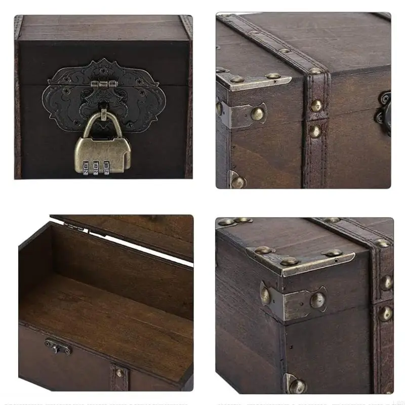 L4MB Jewelry Box Antique Decorative Derain Trunk