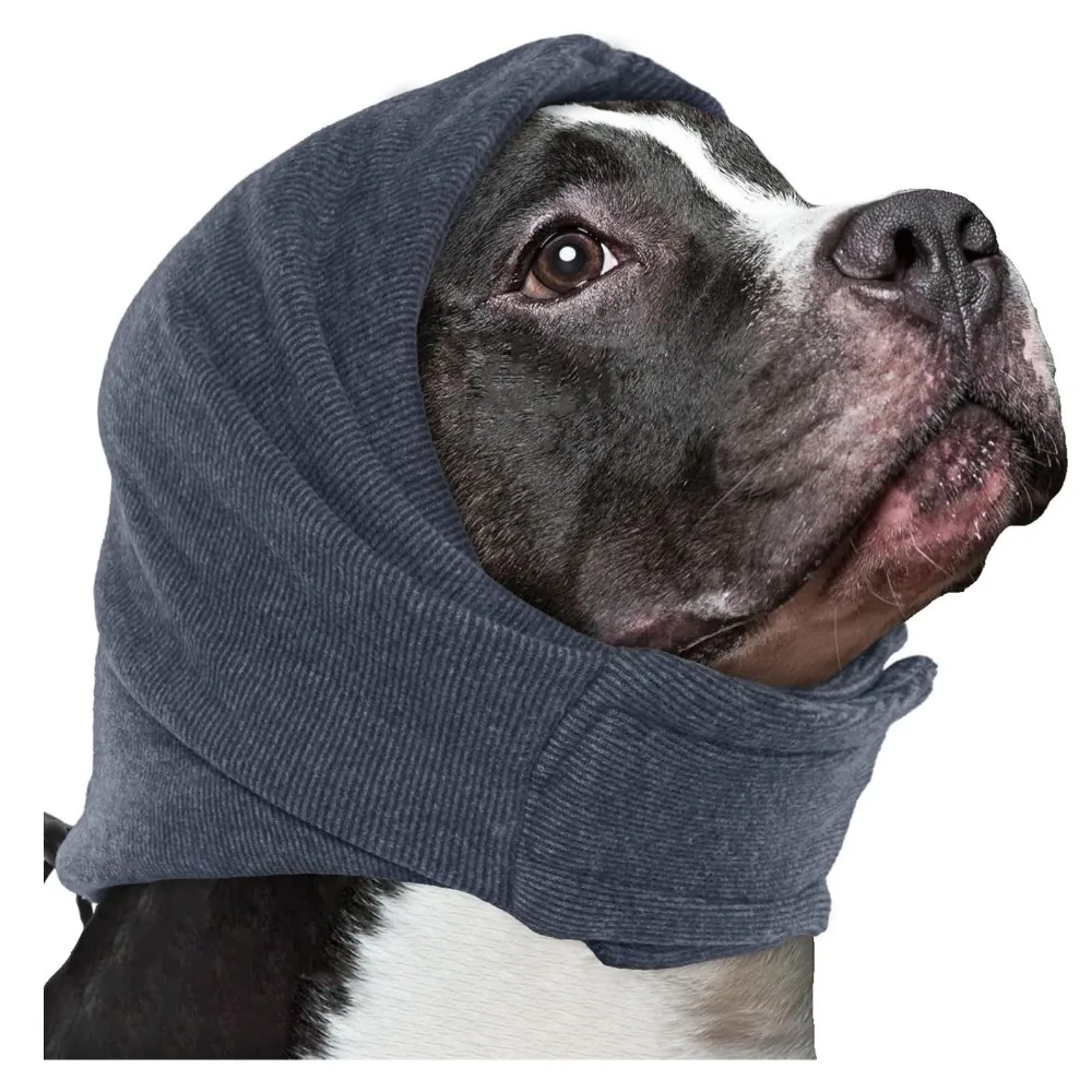

Noise Protection Dog Soothing Hood Adjustable Warm Dog Head Wrap Breathable Dog Ear Muffs Calming Ear Covers Grooming