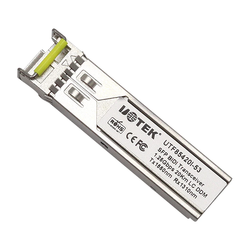 UOTEK 1000M SFP Transceiver Module Bi-directional 20KM 1.25Gb/s Hot Pluggable LC DDM UTF85420I-53