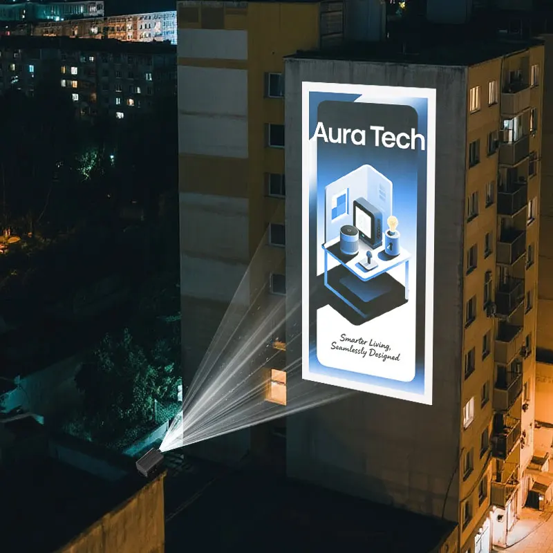 

STLF Wall logo Gobo Projector Outdoor Waterproof IP67 200W/300W/600W High Power Projection Lamp Customized LED Advertising Light