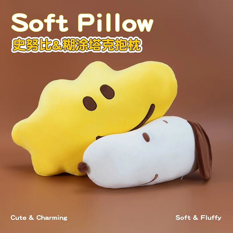 Cute Snoopy and Woodstock Plush Pillow Set Ultra Soft Long Cushion for Bedroom Sofa Decoration Perfect Gift for Peanuts Fans