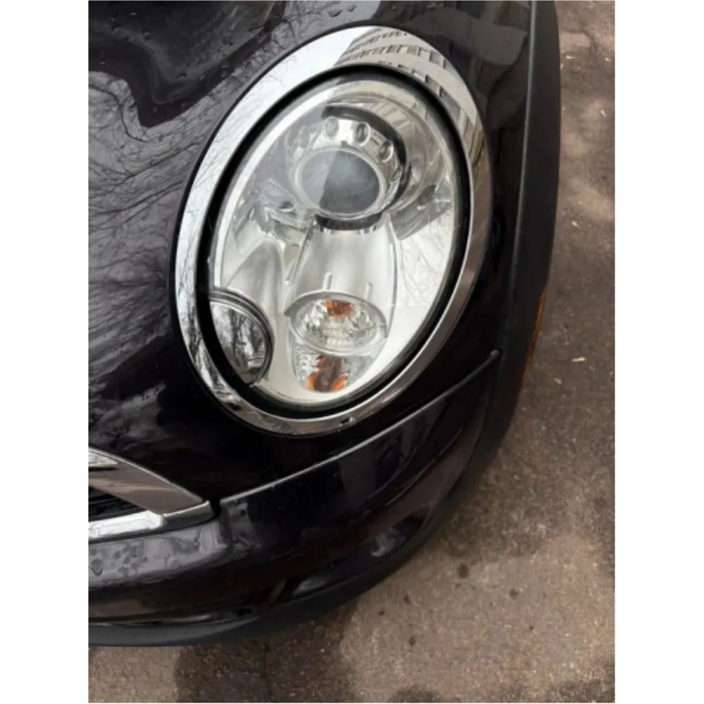 2 قطعة 51137149905 51137149906 لمعان أسود/فضي مطلي إطار السيارة الأمامي لميني كوبر S R55 R56 R57 R58 كلوبمان 2007-2015